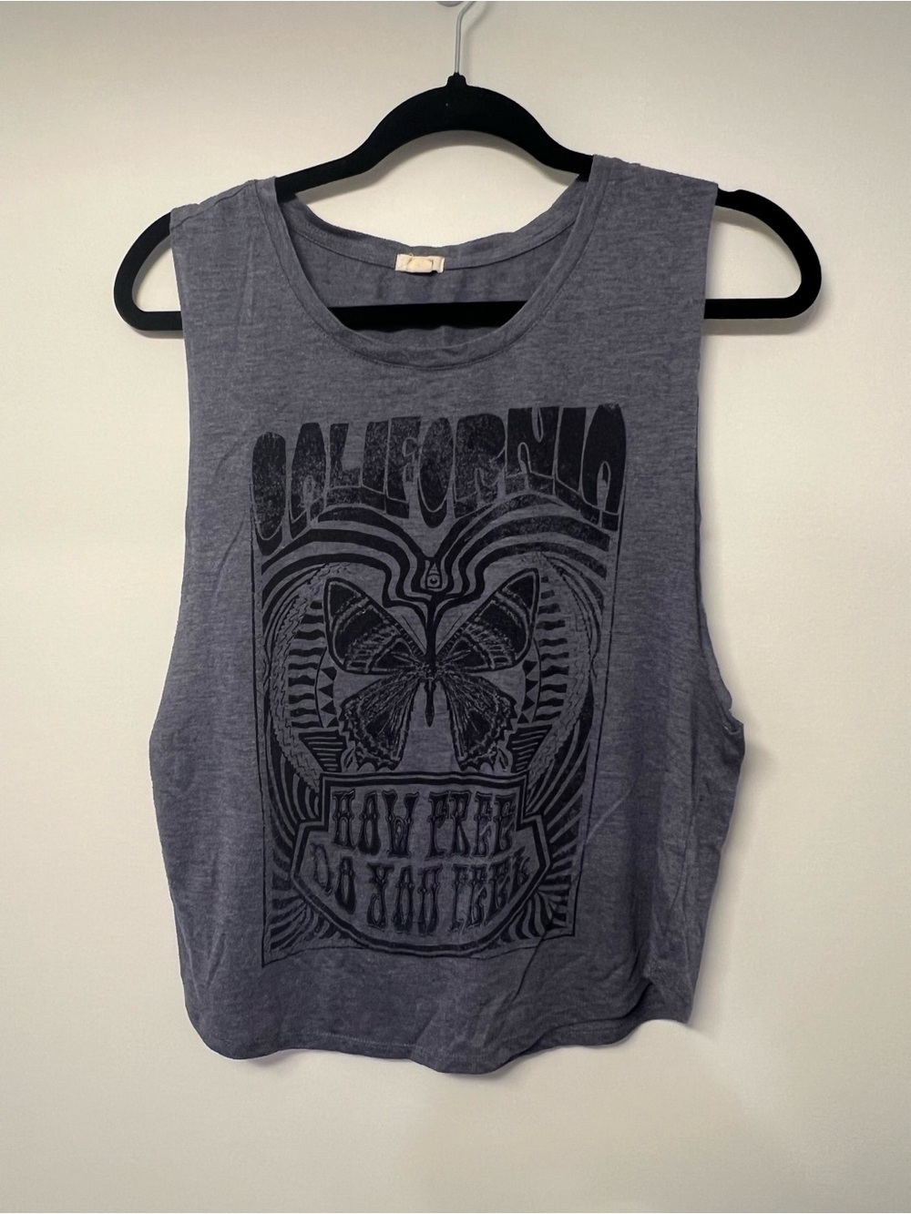 Sleeveless California Graphic Muscle Tank - Blue